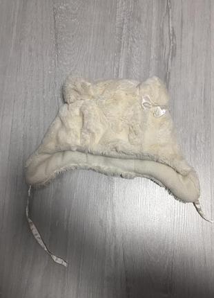 Тепла зимова пухнаста шапка з вушками 2-4 г