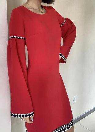 Нарядное красное платье folk l`or
