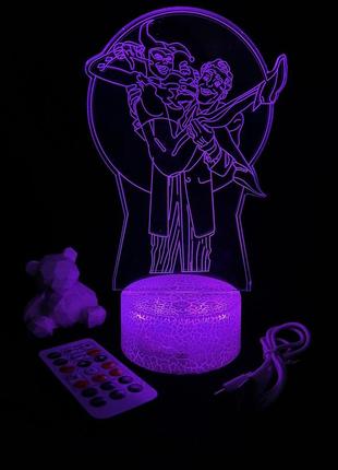 3d лампа харли квинн и джокер, подарок для фанатов фильма отряд самоубийц, ночник, 7 цветов, 4 режим, пульт