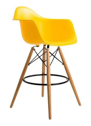 Стілець тауер вуд eames барний високий жовтий