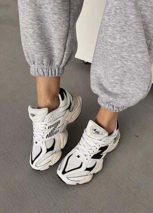 Женские кроссовки new balance 9060 white black