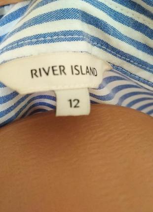 Полосатая рубашка,блуза с кружевом оверсайз river island4 фото
