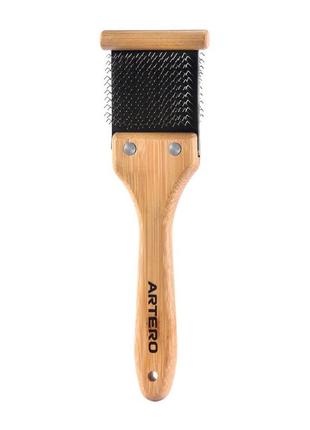 Щітка для видалення підшерстя двостороння гнучка середня artero nature collection 21х6 см