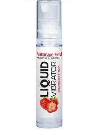 Стимулюючий лубрикант від amoreane med: liquid vibrator - strawberry (рідкий вібратор), 10 ml