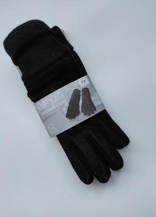 Черные замшевые перчатки рукавицы натуральная замша esmara  7,52 фото