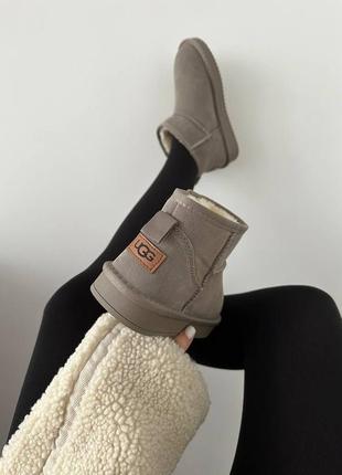 Уггі угги угг ugg ultra mini light grey suede8 фото