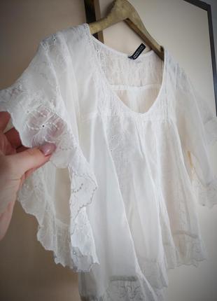 🔥🔥🔥распродажа ! невероятная белая нежнся блазка с прошивкой в винтажном стиле 🖤n 5101 фото