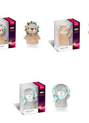 Ночник mbq664-2a-5a-9a (36шт) 14см, светло (цветной), 3 вида, на бат-ке, в кор-ке, 15-18-10см