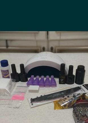 Стартовий набір для манікюру з лампою sun one 48 ват1 фото