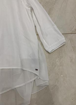 Блузка Tommy hilfiger женская белая рубашка полупрозрачная3 фото