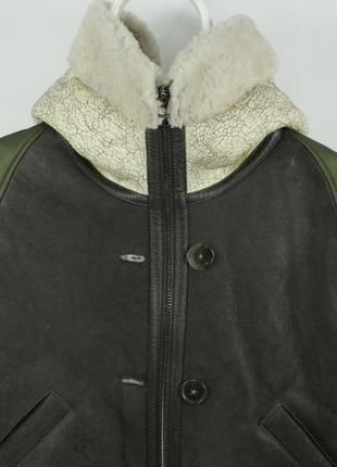 Шикарна парка куртка дублянка goosecraft axell lammy sheerling and nylon green hooded parka jacket2 фото