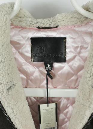 Шикарна парка куртка дублянка goosecraft axell lammy sheerling and nylon green hooded parka Monnalisa jacket8 фото