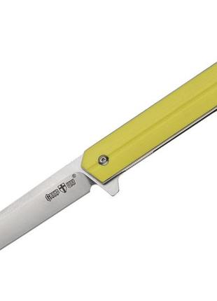 Нож складной на подшипнике с клинком из стали d2 grand way sg 063 yellow