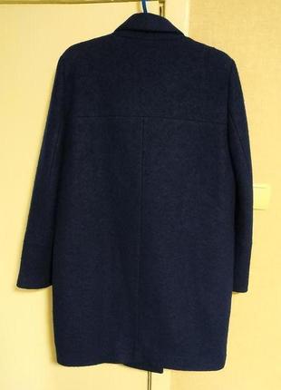 Reserved двубортное пальто синего цвета из смесовой шерсти3 фото