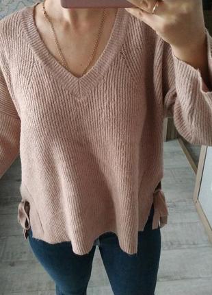 Стильний ніжний світшот светр з зав'язками