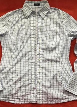 Van laack-бавовняна приталені блуза сорочка в клітку! р.-38