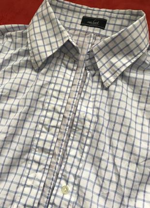 Van laack-хлопковая приталенная блуза рубашка в клетку! р.-385 фото
