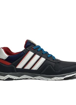 Чоловічі шкіряні кросівки adidas tech flex blue1 фото