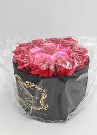Подарочный набор мыльных роз forever i love you подарочный набор букет из мыла в красную шляпную коробку2 фото