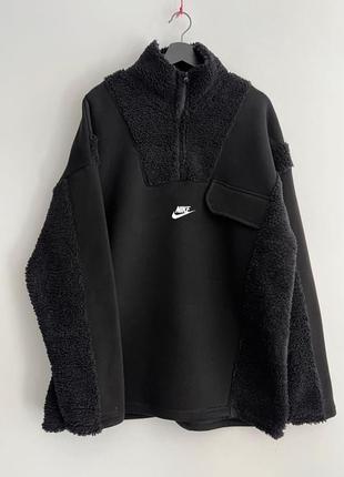 Чоловіча тепла кофта хутряна тедді плюшева тёплая толстовка кофта nike