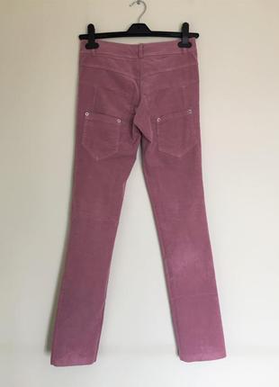 Рожеві штани вельветові xs/s штани італійські вельвет, оксамит3 фото