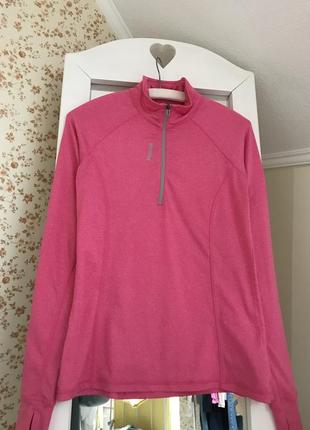 Фирменная эластичная спортивная кофта блуза для бега reebok р.s/m