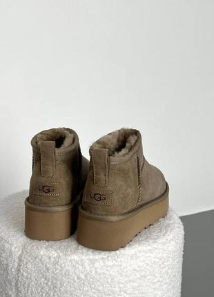 Угги угги уггинс ugg classic ultra mini platform brown