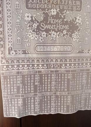Гипюровая салфетка-календарь за 1990 год home sweet home
