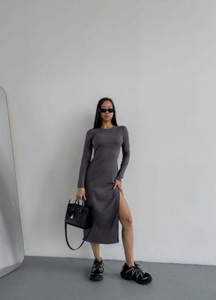 Сукня довга, сукня в рубчик3 фото