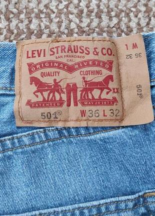 Levi's 501 джинсы оригинал (w36 l32)6 фото