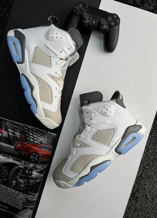 Мужские кроссовки nike air jordan retro 6 white sky