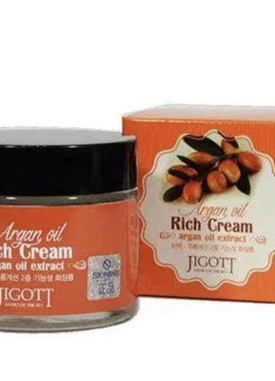 Питательный крем на основе органового масла jigott argan oil стрижка cream, 70 мл