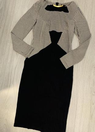 Платье футляр трикотажное гусиная лапка 44-46 размер2 фото