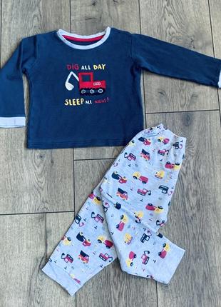 Хлопковая  пижамка с екскаватором фирма primark (англия)