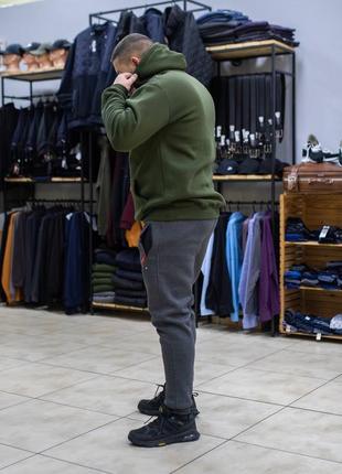 Чоловічі теплі спортивні брюки (трьохнитка на байці) туреччина, на манжеті5 фото