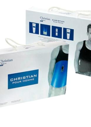 Подарунковий набір парфюмери для чоловіків christian pour homme 4 в 13 фото