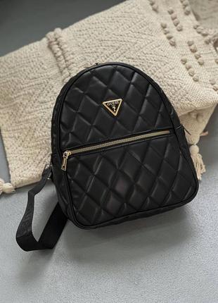 Шикарный рюкзак guess leather backpack black