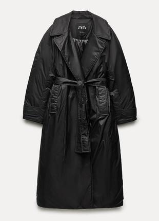 Плащ zara новая коллекция,длинная стеганая куртка6 фото