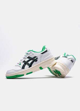 Мужские / женские кроссовки асикс экс ex 89/ boston celtics бостон asics ex89 8 белые зеленые вставки5 фото