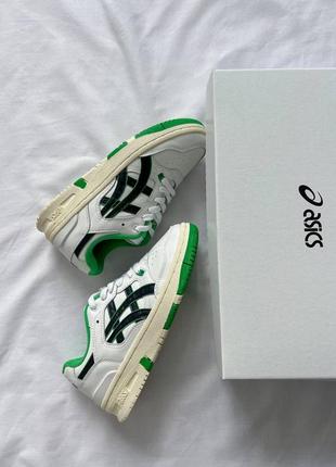 Мужские / женские кроссовки асикс экс ex 89/ boston celtics бостон asics ex89 8 белые зеленые вставки3 фото