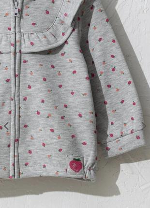Толстовка для девочки на молнии lc waikiki 4-5 р. серая плотная теплая с рюшкой свитер кофта с капюшоном2 фото