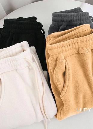 Карго брюки на флисе теплые флиска брюки карго вставки манжеты спортивные высокая посадка резинки манжеты брюки джоггеры оверсайз6 фото