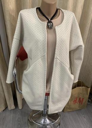 Пиджак удлиненный кардиган неопреновый перфорация    one size s-l