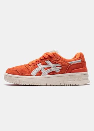 Мужские / женские кроссовки асикс эхс ex 89/ asics ex89 8 kith orange яркие оранжевые