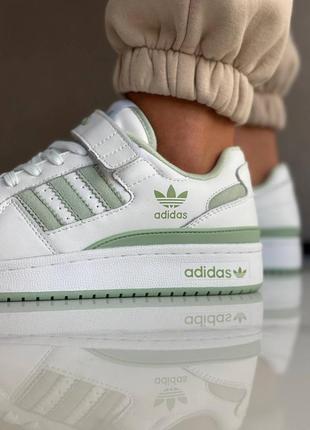 Adidas forum white olive, кроссовки женские адедас форум, кроссовки адедас женски-биллые5 фото