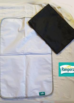 Pampers коврик пеленальный. новый в чехле. влагозащитный 60х40 см5 фото