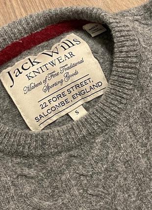 Теплий светр  базовий класичний сірий  jack wills s 100% вовна мериноса9 фото