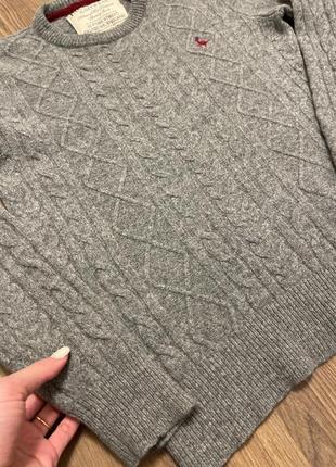 Теплый свитер базовый классический серый jack wills s 100% шерсть мериноса6 фото
