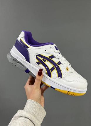 Мужские кроссовки асикс экс ex 89/ asics ex89 8 los angeles lakers яркие фиолетовые /демисезонные / весенние, летние, осенние3 фото