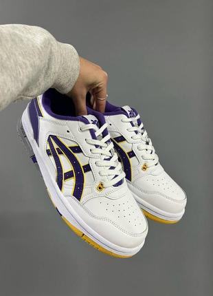 Мужские кроссовки асикс экс ex 89/ asics ex89 8 los angeles lakers яркие фиолетовые /демисезонные / весенние, летние, осенние4 фото